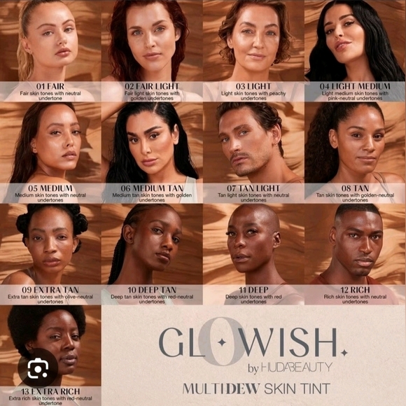 2 x Glowish By Huda Beauty Multidew Skin Tint In 04 Light Medium 1.35fl Oz - Picture 8 of 10